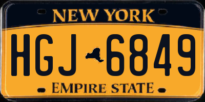 NY license plate HGJ6849