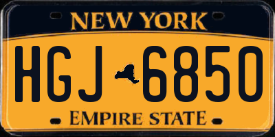 NY license plate HGJ6850