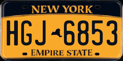 NY license plate HGJ6853