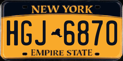 NY license plate HGJ6870