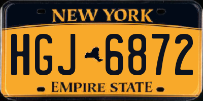NY license plate HGJ6872