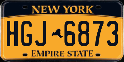 NY license plate HGJ6873