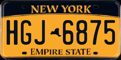 NY license plate HGJ6875