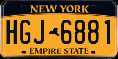 NY license plate HGJ6881