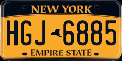 NY license plate HGJ6885