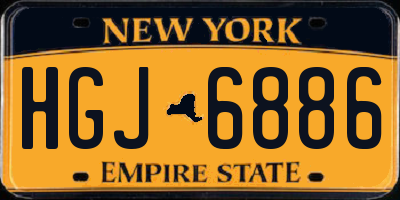 NY license plate HGJ6886