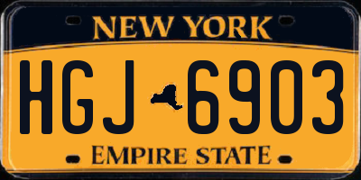NY license plate HGJ6903
