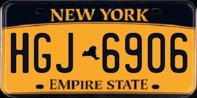 NY license plate HGJ6906