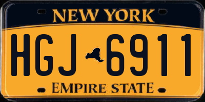 NY license plate HGJ6911