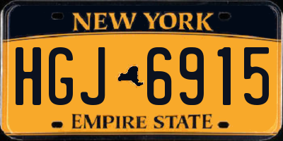 NY license plate HGJ6915