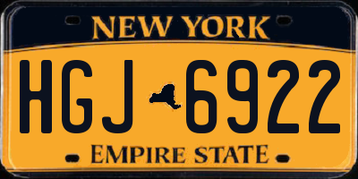 NY license plate HGJ6922