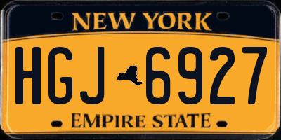 NY license plate HGJ6927