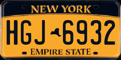 NY license plate HGJ6932