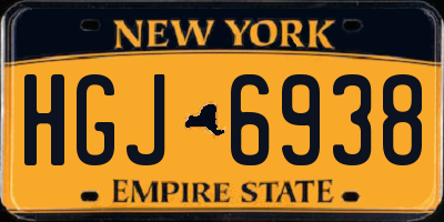 NY license plate HGJ6938