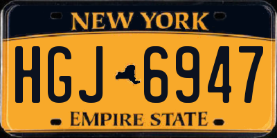 NY license plate HGJ6947