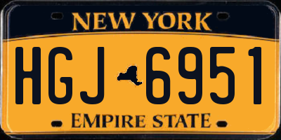 NY license plate HGJ6951