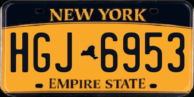 NY license plate HGJ6953