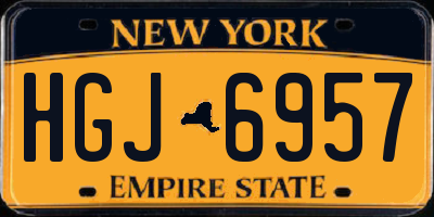 NY license plate HGJ6957