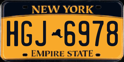 NY license plate HGJ6978
