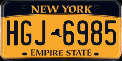 NY license plate HGJ6985