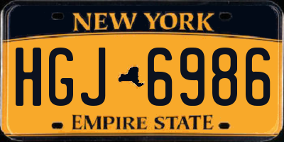 NY license plate HGJ6986