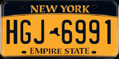 NY license plate HGJ6991