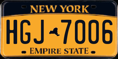 NY license plate HGJ7006