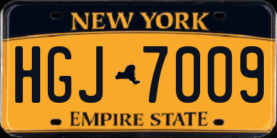 NY license plate HGJ7009