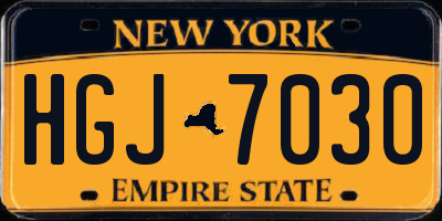 NY license plate HGJ7030