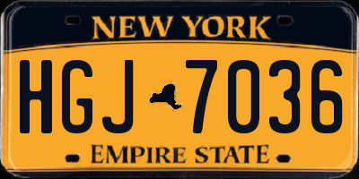 NY license plate HGJ7036