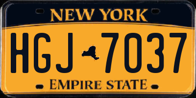 NY license plate HGJ7037