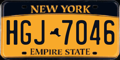 NY license plate HGJ7046