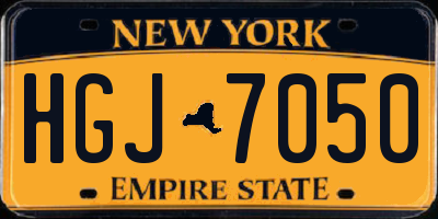 NY license plate HGJ7050