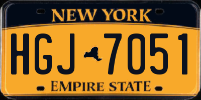 NY license plate HGJ7051