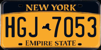 NY license plate HGJ7053