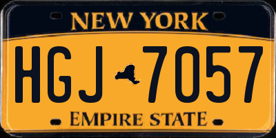NY license plate HGJ7057