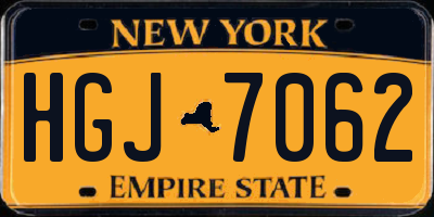 NY license plate HGJ7062