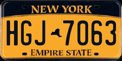 NY license plate HGJ7063