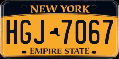 NY license plate HGJ7067