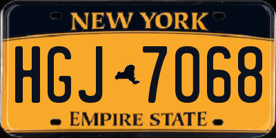 NY license plate HGJ7068