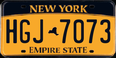 NY license plate HGJ7073