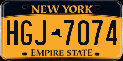 NY license plate HGJ7074