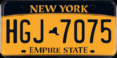 NY license plate HGJ7075