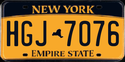 NY license plate HGJ7076