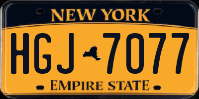 NY license plate HGJ7077