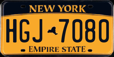 NY license plate HGJ7080