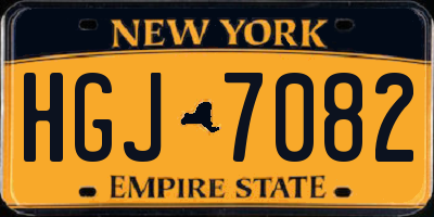 NY license plate HGJ7082