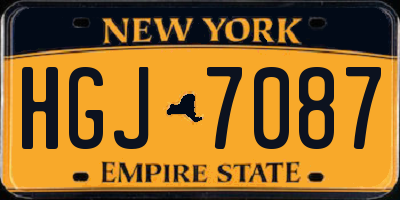 NY license plate HGJ7087