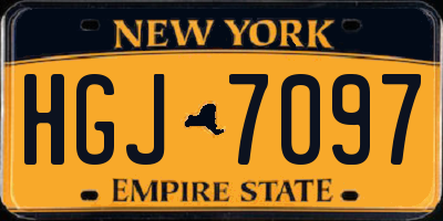 NY license plate HGJ7097