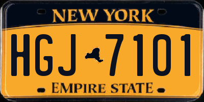NY license plate HGJ7101